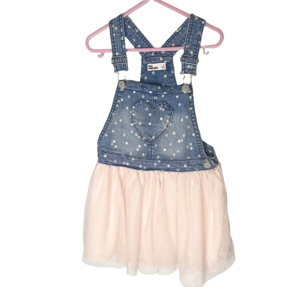 Epic Threads Denim Overalls with Tulle Skirt 5